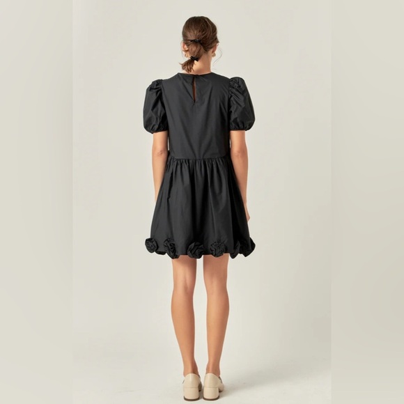 English Factory Women's Poplin Corsage Mini Dress, Black Size Medium NWT - Picture 4 of 16